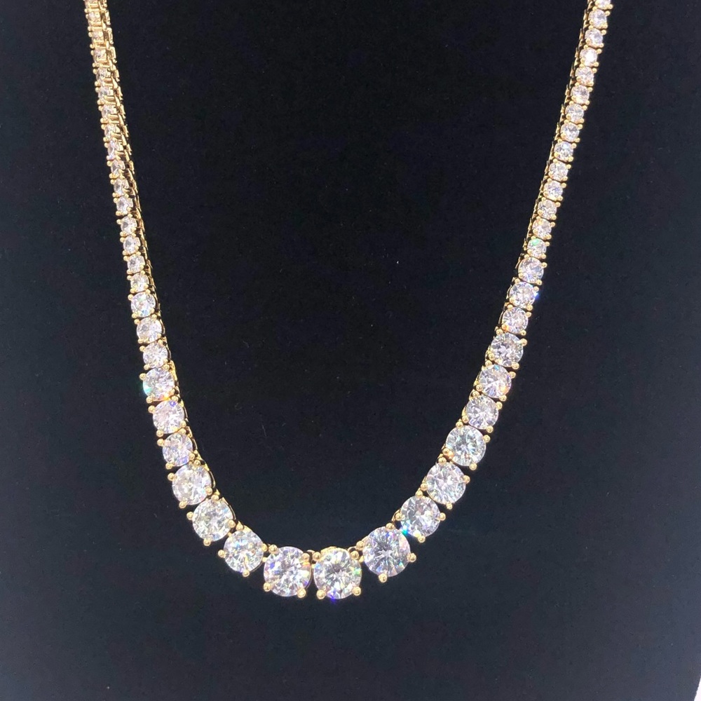 20ct Gradient Tennis Necklace - Picture 4 of 14